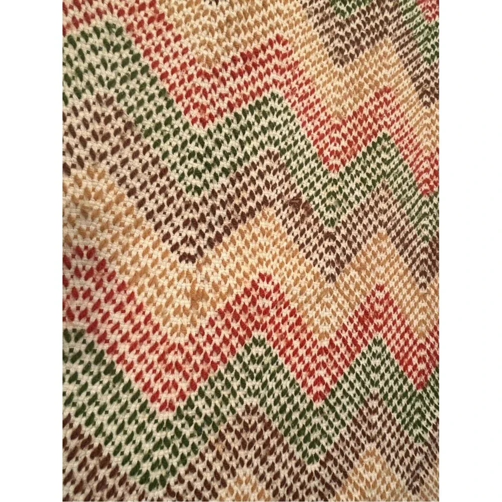 Vintage Handmade Chevron Throw Blanket